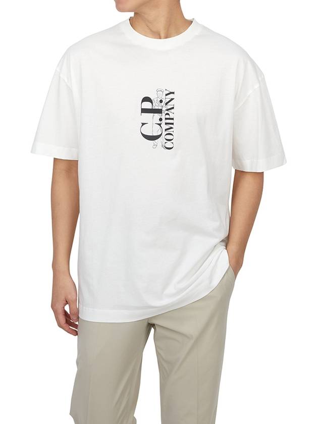 Logo Short Sleeve T-Shirt White - CP COMPANY - BALAAN 5