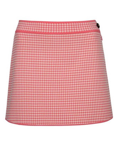 Flared Dioriviera Houndstooth Pattern A Line Skirt Candy Pink - DIOR - BALAAN 1