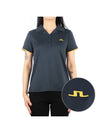 Women's SOLANGE Golf Collar Short Sleeve T-Shirt GWJT08097 6855 - J.LINDEBERG - BALAAN 1