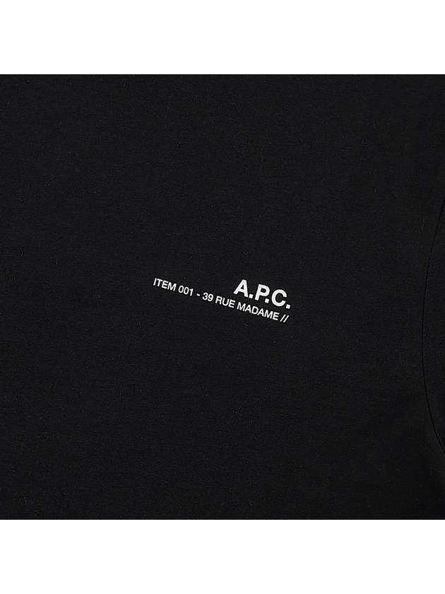 Men's Item Logo Cotton Short Sleeve T-Shirt Black - A.P.C. - BALAAN 7