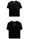 Back Logo Square Label Cotton Short Sleeve T-Shirt Black - WOOYOUNGMI - BALAAN 5