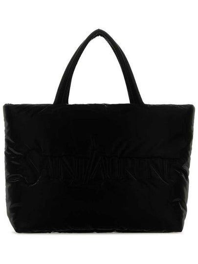 Silktech Canvas Tote Bag Black - SAINT LAURENT - BALAAN 2