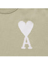 Big Heart Logo Wool Knit Top Green - AMI - BALAAN 4