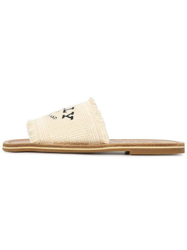 Embroidered Logo Bianca Flat Fabric Slippers Beige - BALLY - BALAAN 5