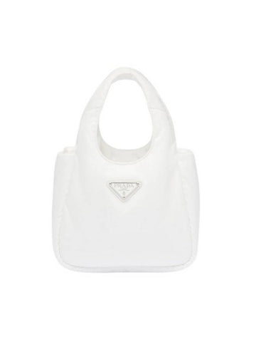 Soft Padded Re-Nylon Mini Bag White - PRADA - BALAAN 1