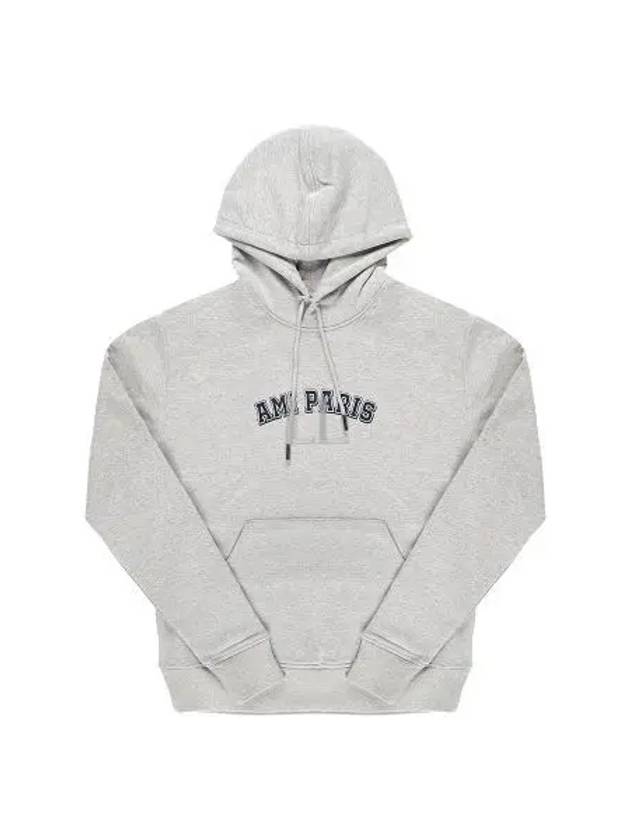 Classic Logo Print Hoodie Grey - AMI - BALAAN 2