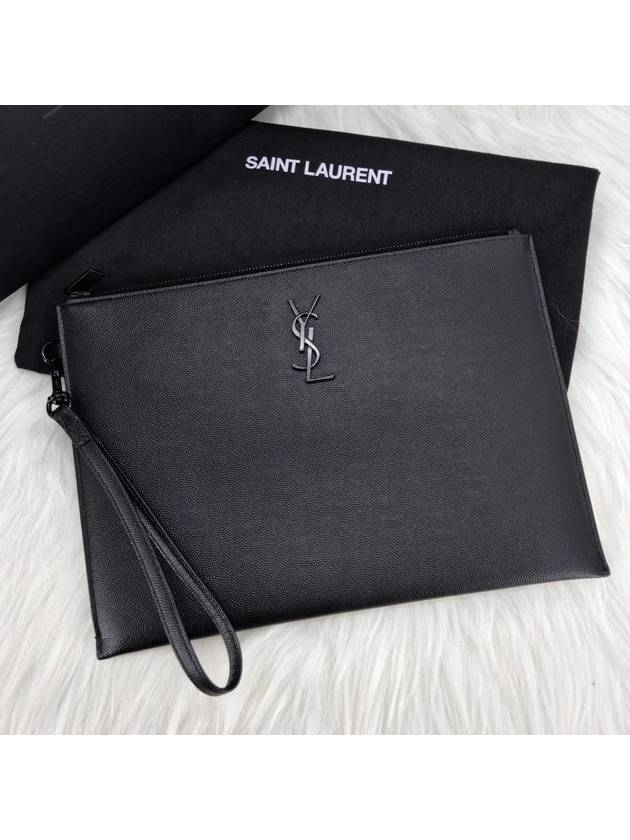 Monogram Men s Clutch Bag Black 667686 - SAINT LAURENT - BALAAN 4