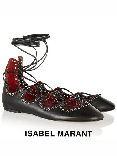 Women's Leo Strap Flats Black - ISABEL MARANT - BALAAN 2