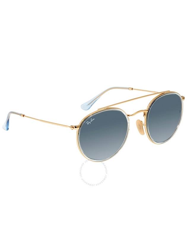 Ray Ban Round Double Bridge Blue Gradient Unisex Sunglasses RB3647N 91233M 51 - RAY-BAN - BALAAN 2