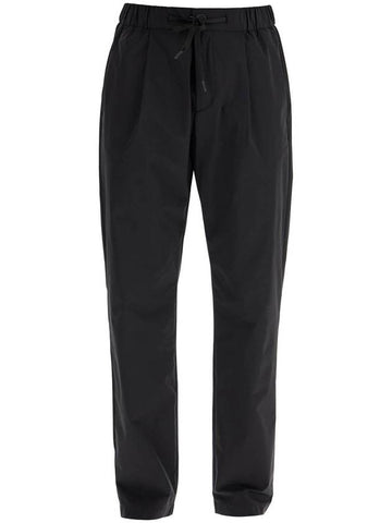 high-waisted black nylon women's pants - HERNO - BALAAN 1