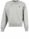 Cotton Heart Logo Sweatshirt Grey - AMI - BALAAN 2