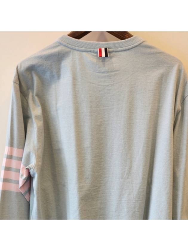 4 Bar Crew Neck Long Sleeve T-Shirt Blue - THOM BROWNE - BALAAN 4