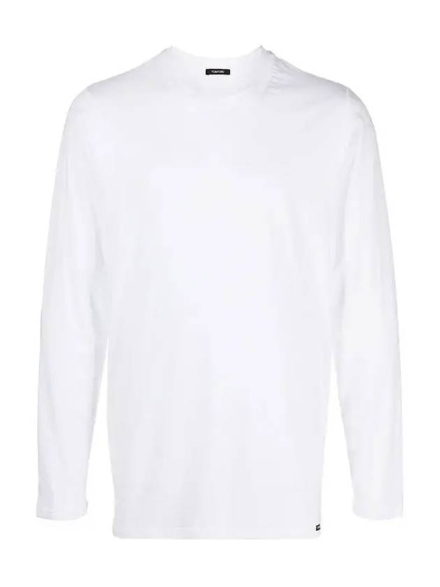 Crew Neck Cotton Modal Long Sleeve T-Shirt White - TOM FORD - BALAAN 2