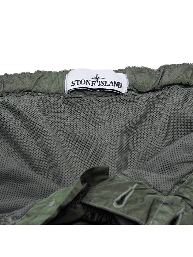 Patch Logo Nylon Swim Shorts Military Green - STONE ISLAND - BALAAN 5