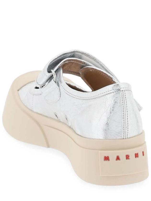 Pablo Leather Mary Jane Loafers Silver - MARNI - BALAAN 3