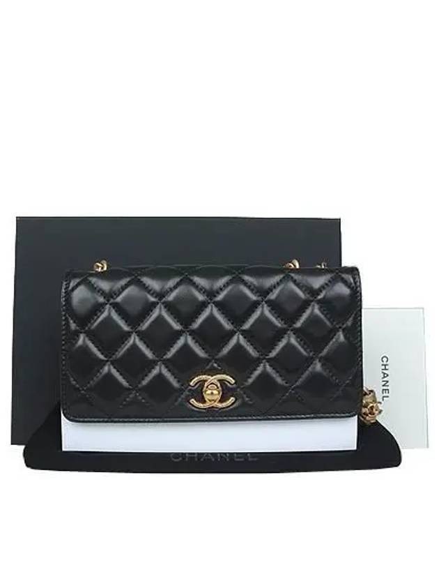 AP3043 COCO Gold Plated Black Lambskin WOC Medal Chain Cross Bag 2 - CHANEL - BALAAN 1