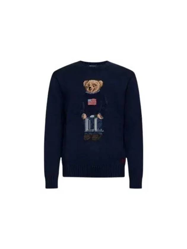 Bear Logo Cotton Blend Sweatshirt Navy - POLO RALPH LAUREN - BALAAN 2