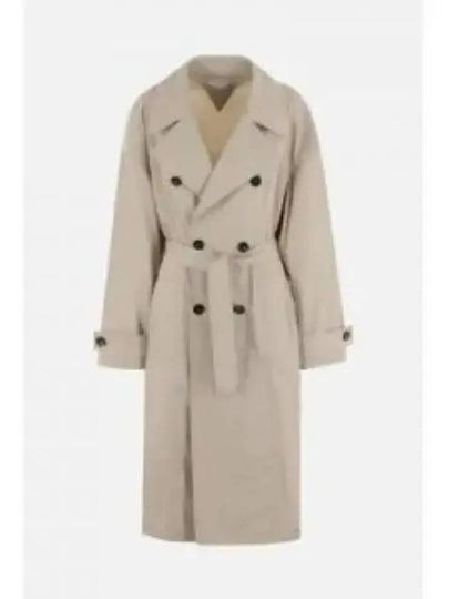 Double Breasted Belt Trench Coat Beige - BOTTEGA VENETA - BALAAN 2