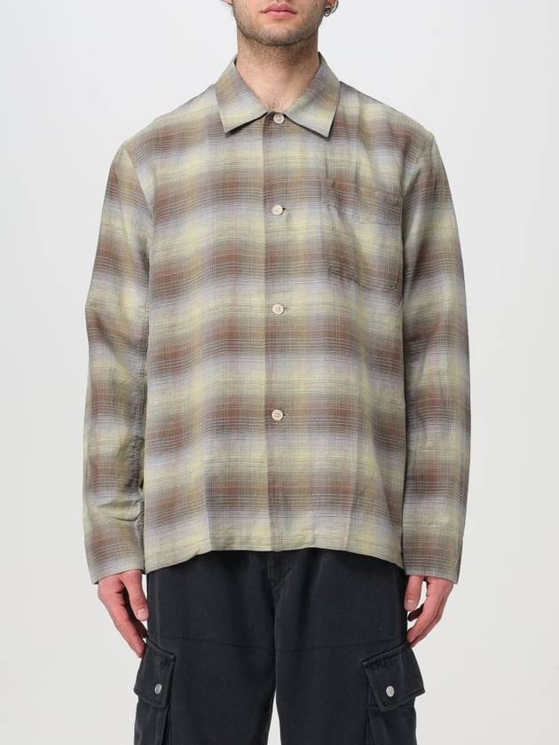 Check Linen Cotton Blend Long Sleeve Shirt Brown - OUR LEGACY - BALAAN 2