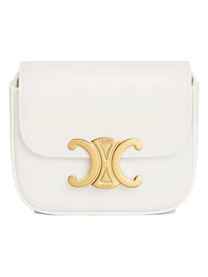 Triomphe Small Shiny Calfskin Cross Bag White - CELINE - BALAAN 2