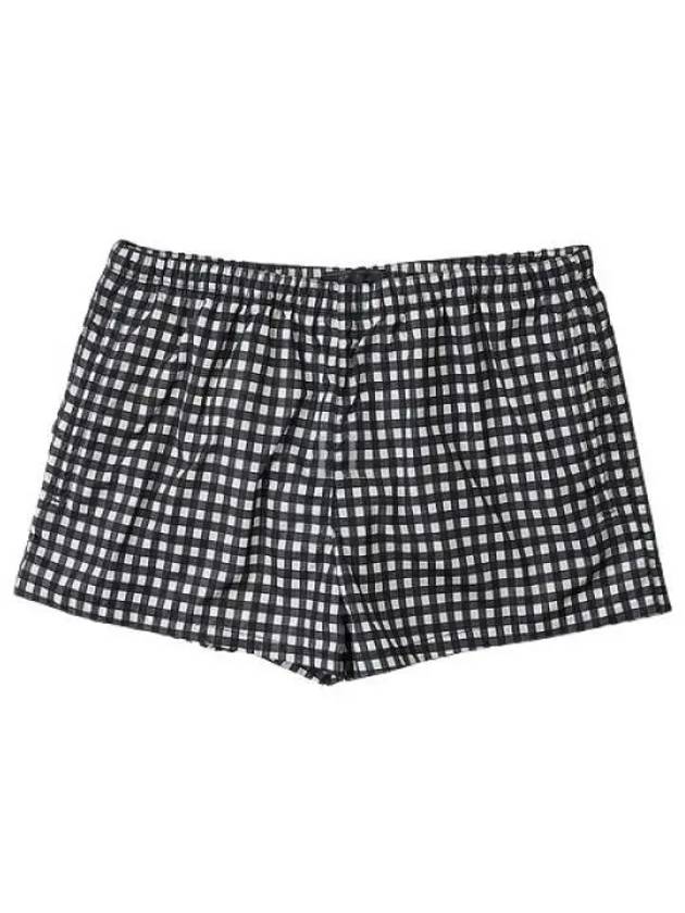 Gingham Check Re-Nylon Swim Shorts White Black - PRADA - BALAAN 2