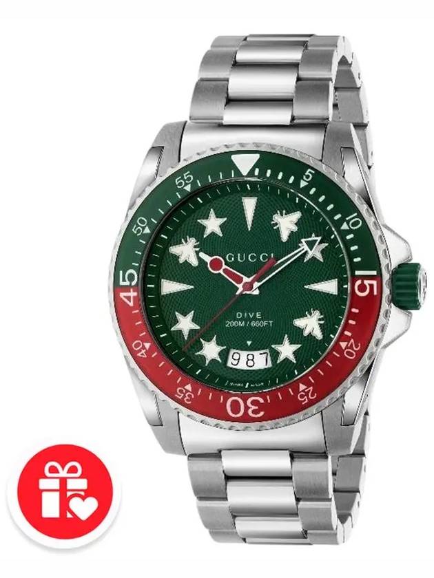 Men's Dive Metal Watch Green YA136222 - GUCCI - BALAAN 8