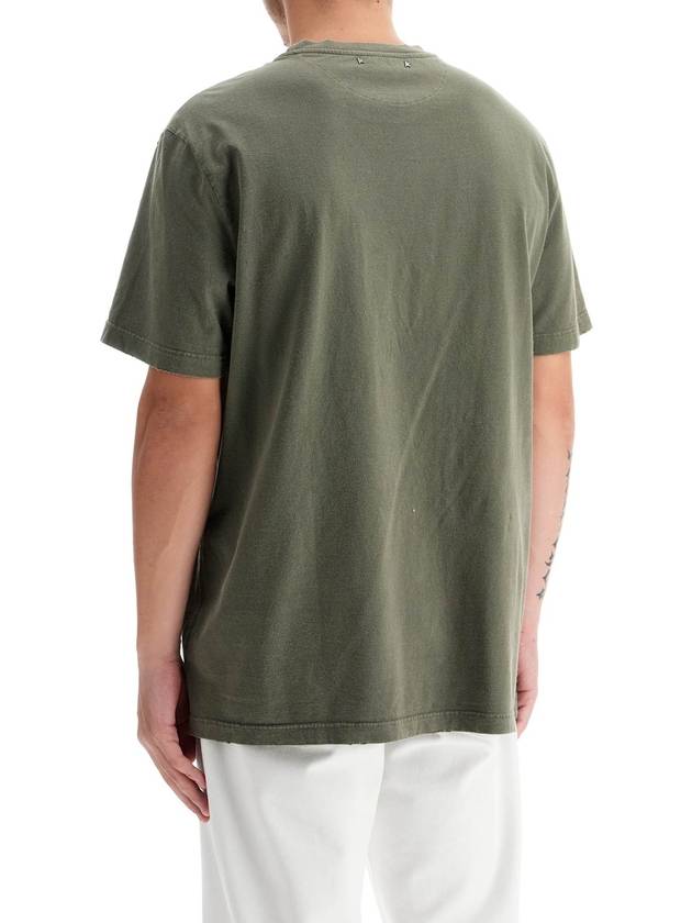 Golden Lettering Cotton Short Sleeve T-Shirt Olive Green - GOLDEN GOOSE - BALAAN 4