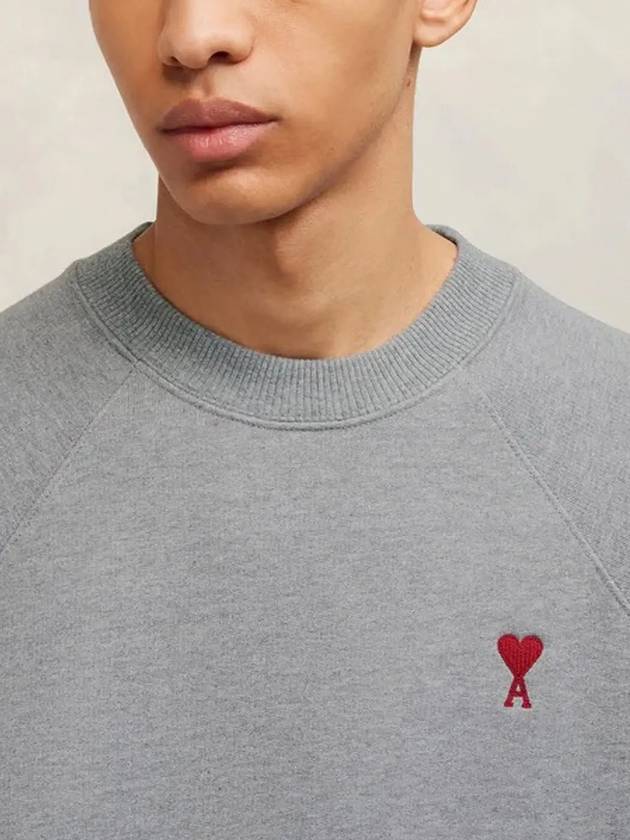 Small Heart Logo Sweatshirt Grey - AMI - BALAAN 7