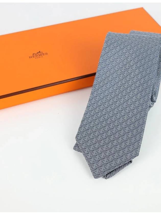 H Discret Unie Tie Gris - HERMES - BALAAN 4