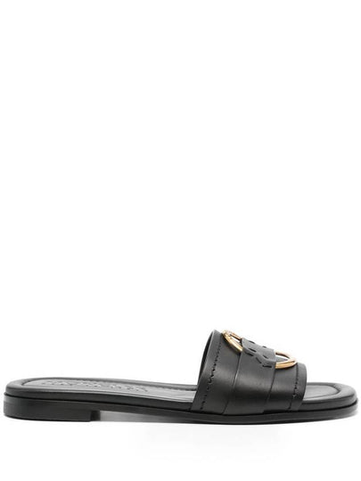 Bell Leather Slippers Black - MONCLER - BALAAN 2