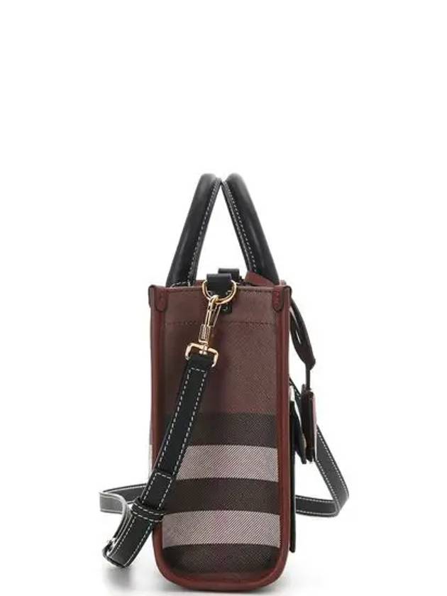 Tartan Check Freya Mini Tote Bag Brown - BURBERRY - BALAAN 3