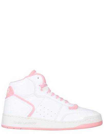 SL 80 High Top Sneakers White Pink - SAINT LAURENT - BALAAN 2