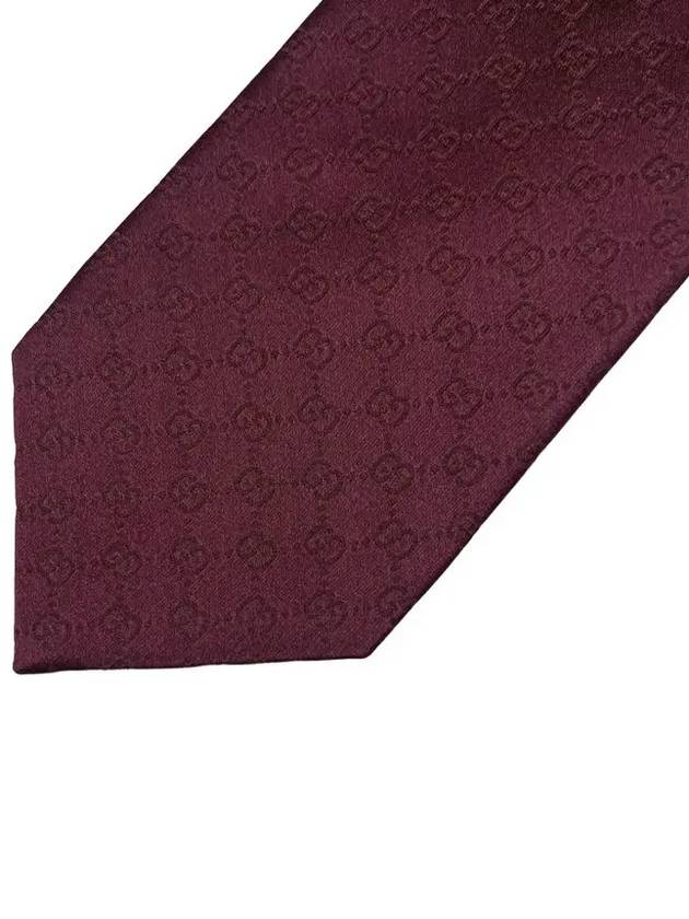 GG Pattern Silk Tie Burgundy - GUCCI - BALAAN 5