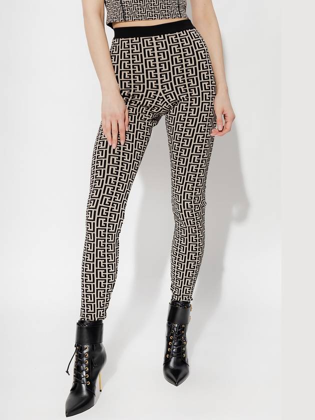 Monogram Print High Waist Leggings AF1PD005KB02 - BALMAIN - BALAAN 4