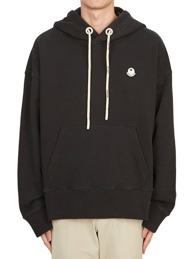 Logo Patch Hoodie Black - MONCLER - BALAAN 2