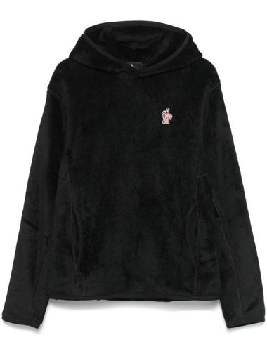 fleece texture hood black - MONCLER - BALAAN 1