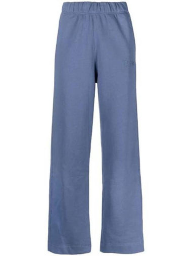 Logo Banding Sweat Straight Pants Blue - GANNI - BALAAN 1