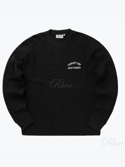 Basics Script Long Sleeve T-Shirt Black - CARHARTT WIP - BALAAN 2