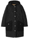 Women's Diamond Quilted Hoodie Single Coat Black - BURBERRY - BALAAN 5