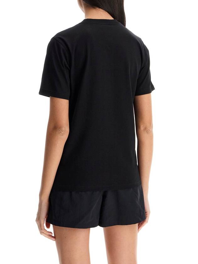 Logo Print Crew Neck Cotton Short Sleeve T-Shirt Black - BURBERRY - BALAAN 4