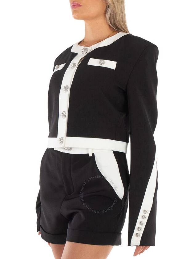 Philipp Plein Black And White Stretch Viscose Cady Jacket, Size Large - PHILIPP PLEIN - BALAAN 2