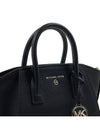 Women's Avril Small Satchel Leather Tote Bag Black - MICHAEL KORS - BALAAN 9