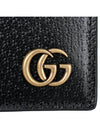 GG Marmont Leather Half Wallet Black - GUCCI - BALAAN 7