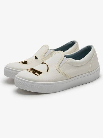 Women's Wink Canvas White Slip-Ons CF867 - CHIARA FERRAGNI - BALAAN 2