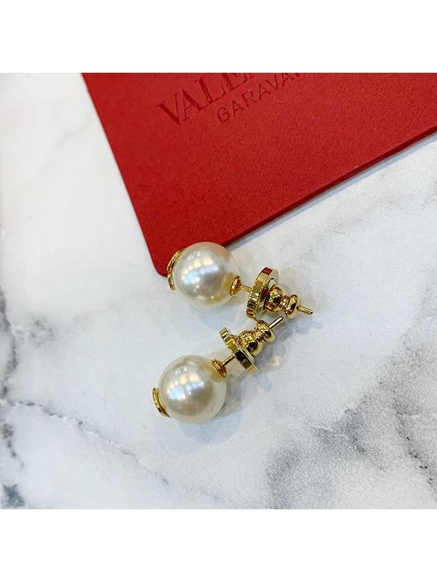 V Logo Earrings Gold - VALENTINO - BALAAN 8