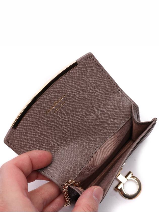 Gancini Calfskin Card Wallet Cumin - SALVATORE FERRAGAMO - BALAAN 7