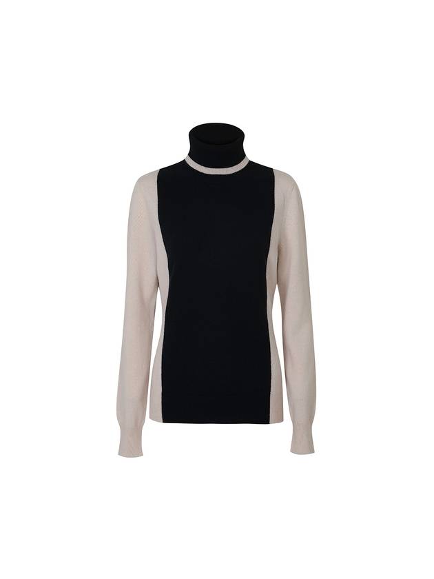 100% Cashmere Two-tone Slim Fit Turtleneck Sweater 2 COLOR C3KPO64 - CALLAITE - BALAAN 1