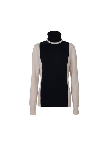 Two-Tone Slim Fit 100% Cashmere Turtleneck 2 Colors - CALLAITE - BALAAN 1