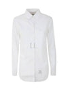 RWB Back Stripe Round Collar Classic Oxford Shirt White - THOM BROWNE - BALAAN 2