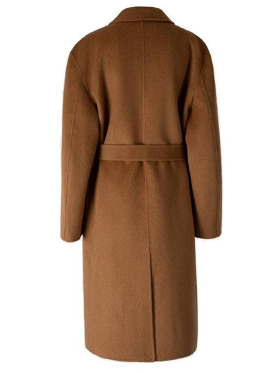 Double Breasted Belt Double Coat Camel - ACNE STUDIOS - BALAAN 2